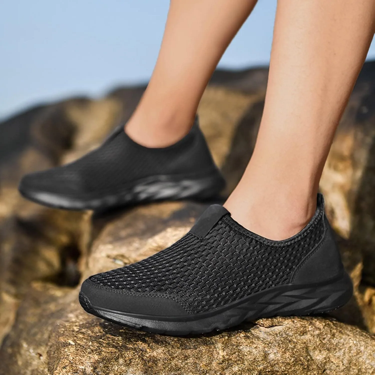 2025 New Walking Shoes for Women Men Hands Free Slip On Running Sneakers,Lightweight No Lace Soft Sole Breathable Sneakers Outdoor Fashion Simple Tennis Shoes with Arch Support