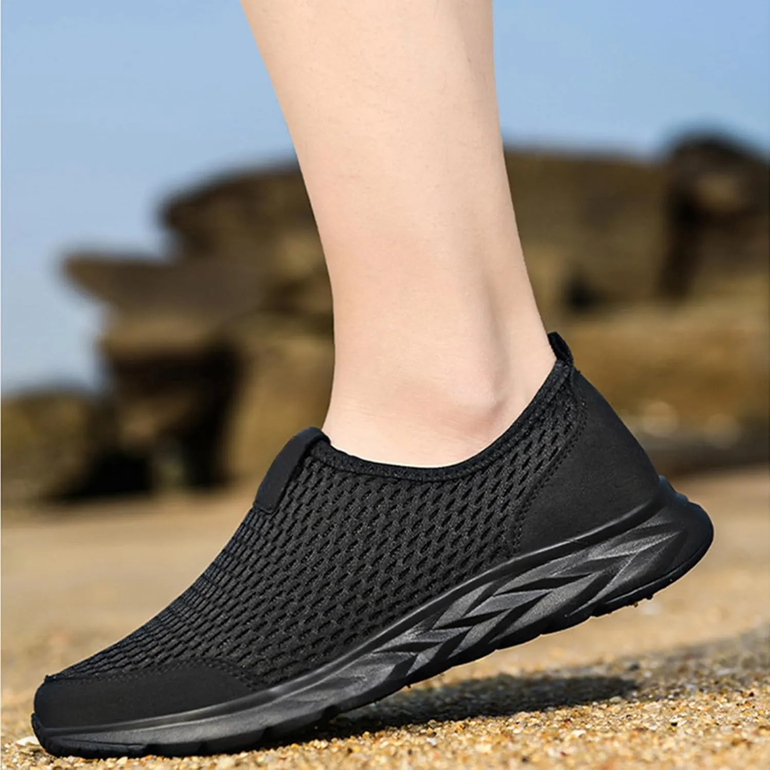 2025 New Walking Shoes for Women Men Hands Free Slip On Running Sneakers,Lightweight No Lace Soft Sole Breathable Sneakers Outdoor Fashion Simple Tennis Shoes with Arch Support