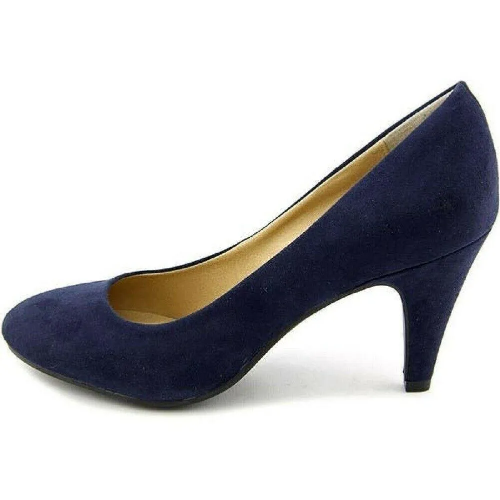 American Rag Women Felix Fabric Round Toe Classic Pumps 3" Heel Shoe 9.5 M Blue