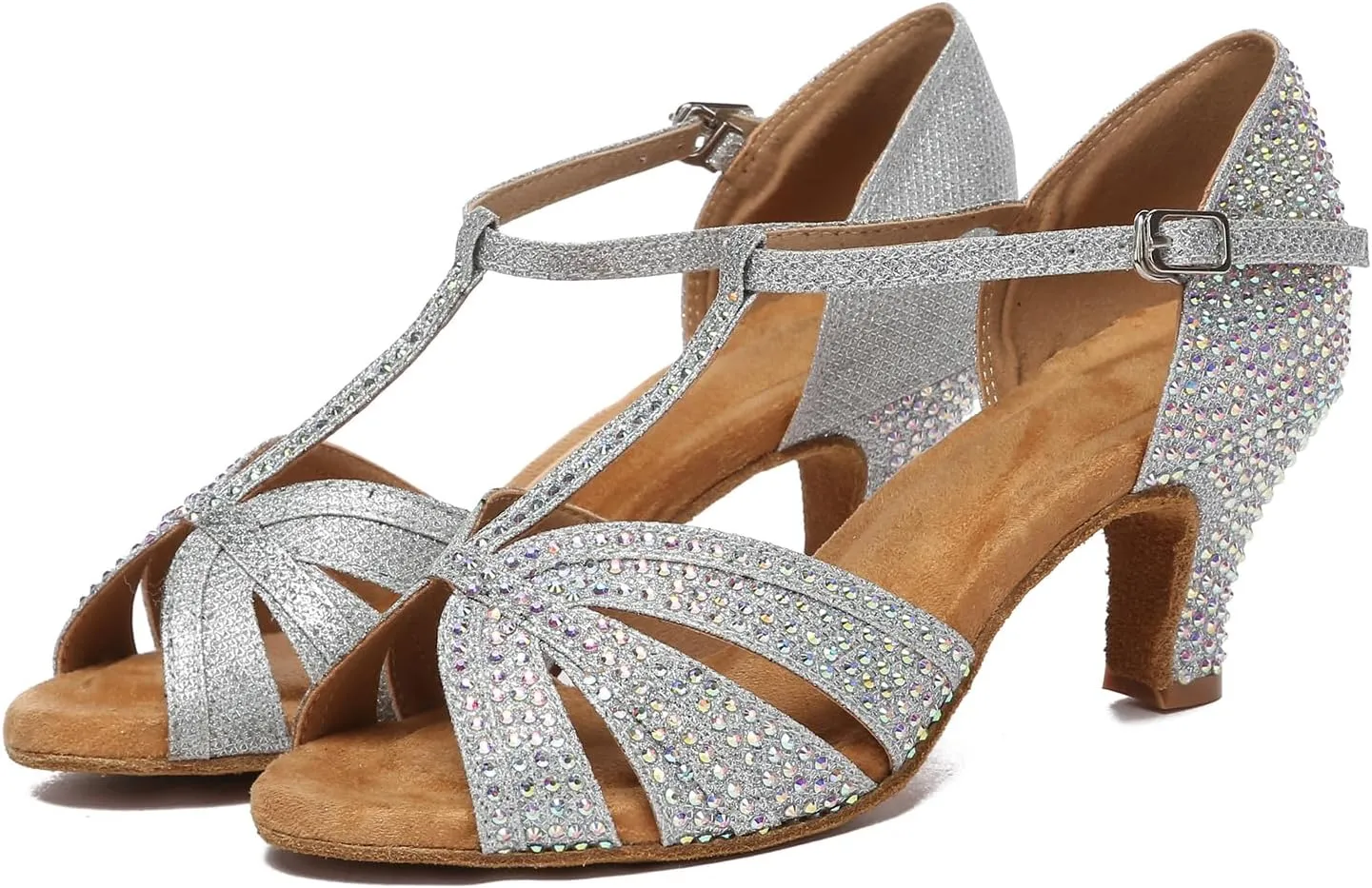 AOQUNFS Women Ballroom Dance Shoes Latin Salsa Practice Performance Dance Shoes,L599