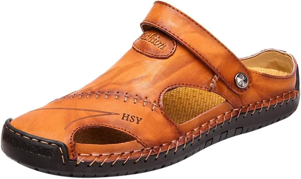 Beach Sandals Summer Shoes Outdoor Breathable Leather Casual Men's Sandals for Men Slippers