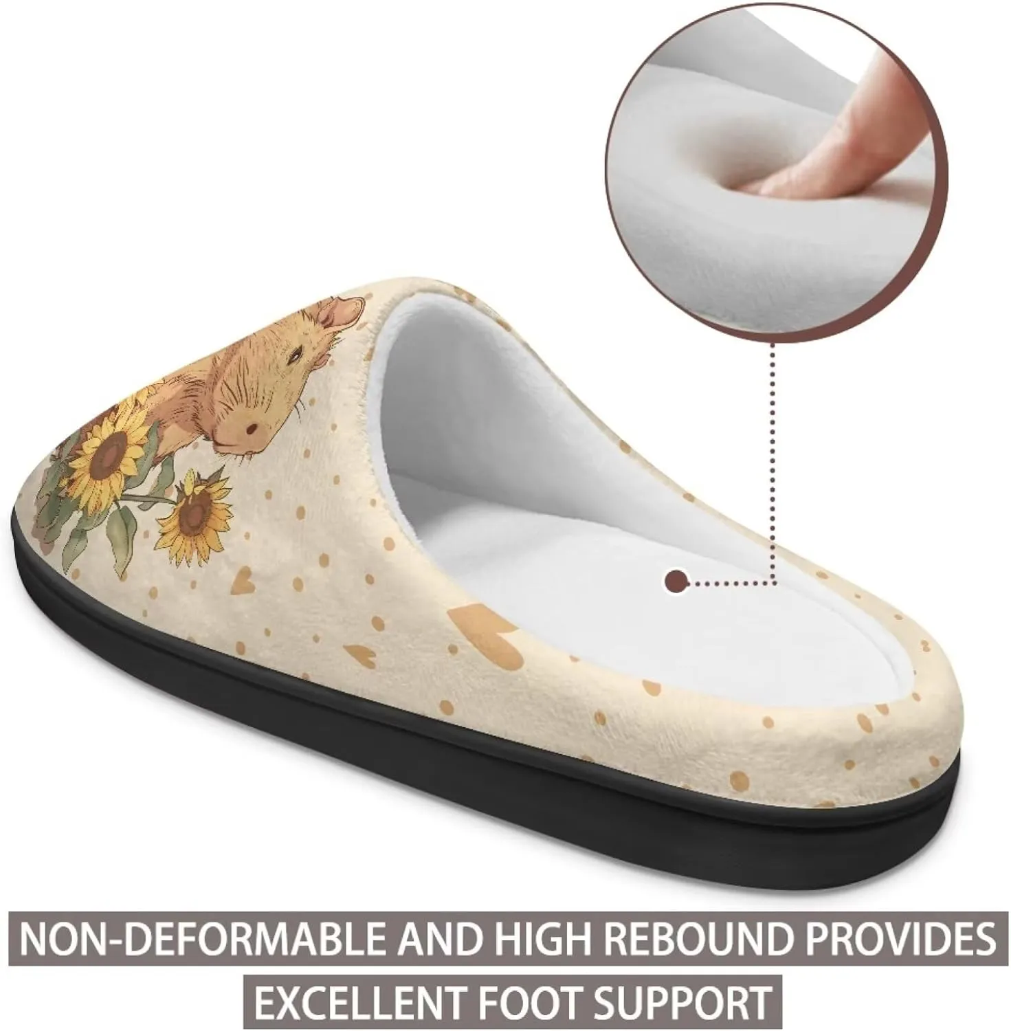 Binienty Womens Fuzzy House Slippers Indoor Shoes Memory Foam Insoles & Rubber Soles
