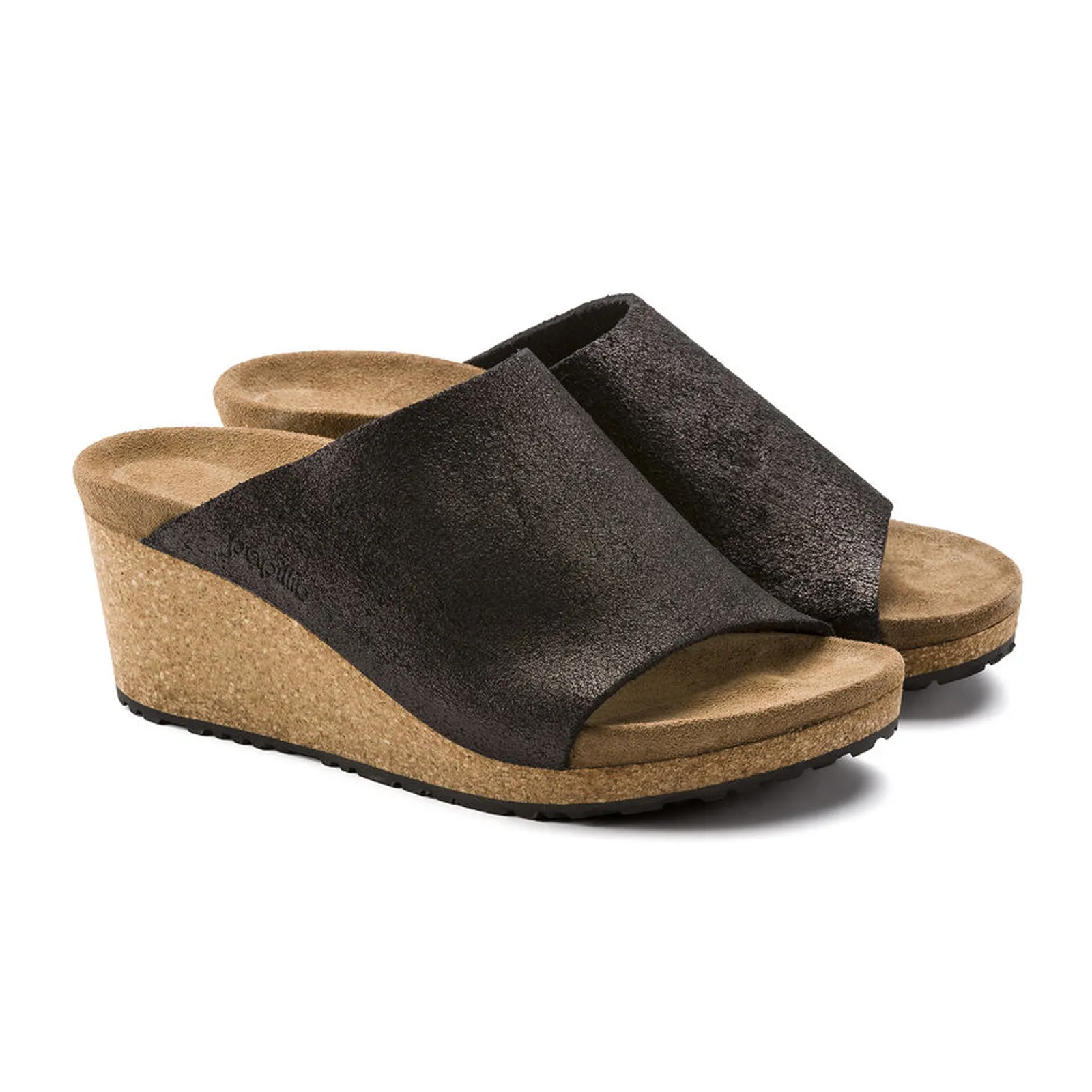 Birkenstock Namica Narrow Wedge Sandal (Women) - Washed Metallic Antique Black Suede