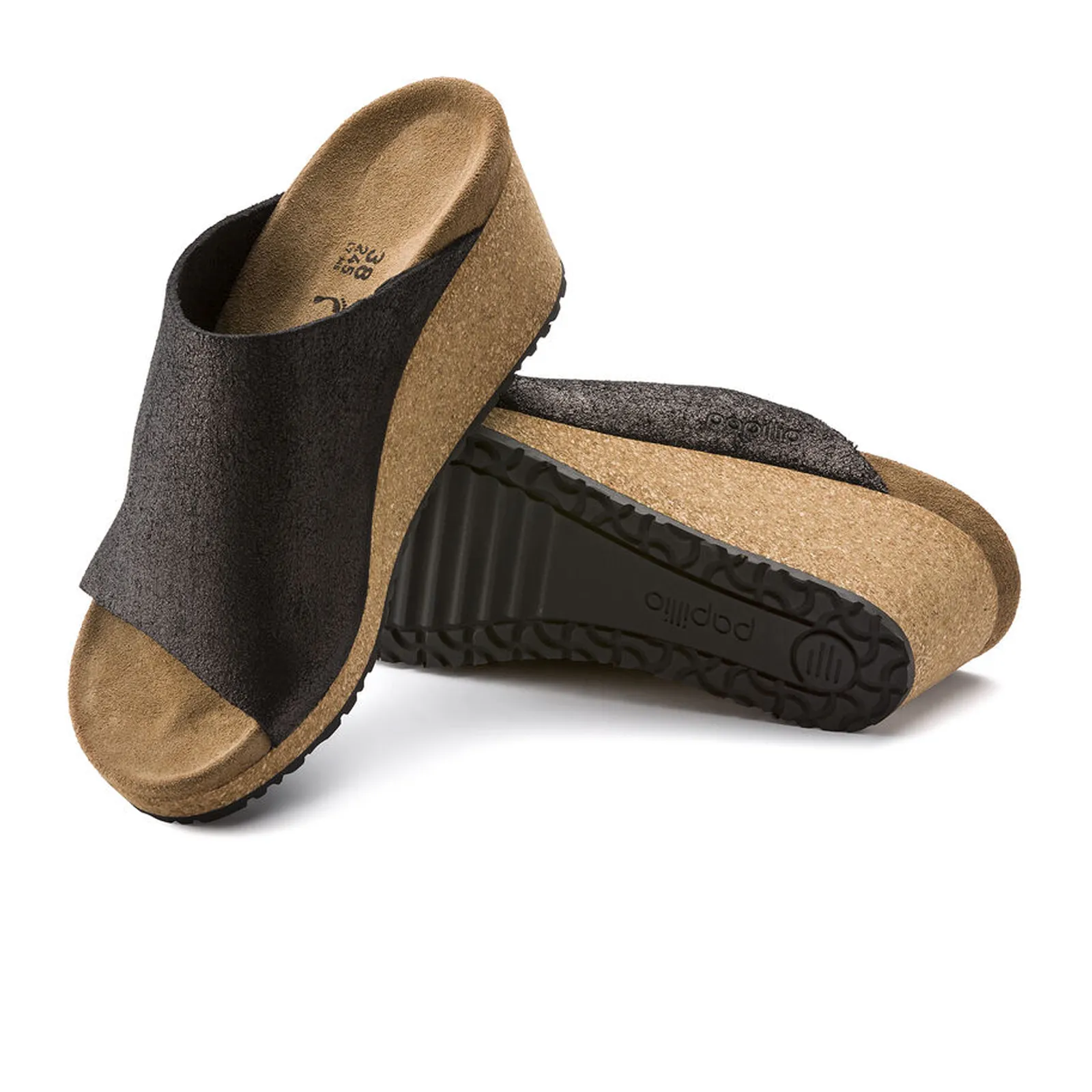Birkenstock Namica Narrow Wedge Sandal (Women) - Washed Metallic Antique Black Suede