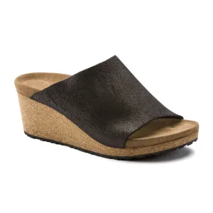 Birkenstock Namica Narrow Wedge Sandal (Women) - Washed Metallic Antique Black Suede