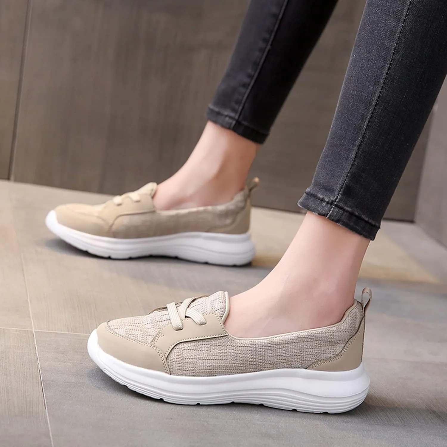 Cathalem Orthopedic Walking Shoes for Women, 2024 New Orthopedic Women's Breathable Slip On Arch Support Non-Slip Shoes