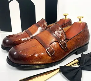 Classic Browm Leather Monk Shoes Classic Browm Leather Monk Shoes