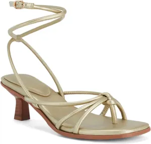 Coutgo Womens Strappy Heels Sandals Thong Gladiator Square Open Toe Low Kitten Heeled Criss Cross Ankle Strap Summer Dress Wedding Shoes