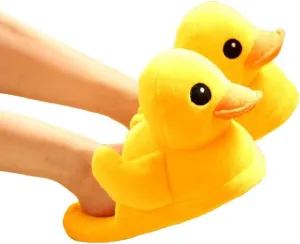 Cute Rubber Duck Winter Warm Slippers Plush Slippers