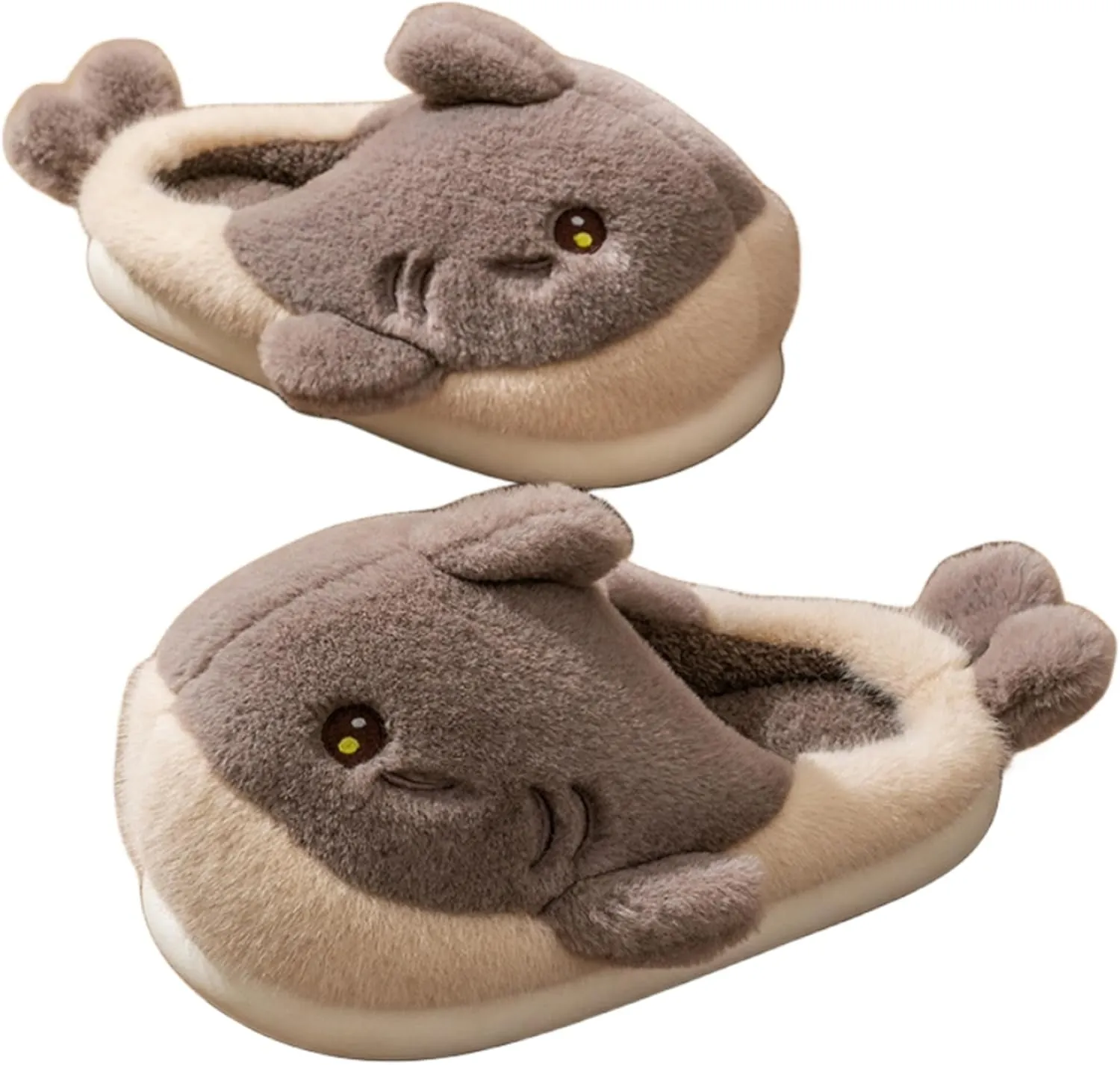 Dolphin Fish Cartoon Plush Slippers - Men's & Women's Cotton Slippers