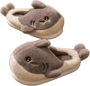 Dolphin Fish Cartoon Plush Slippers - Men's & Women's Cotton Slippers