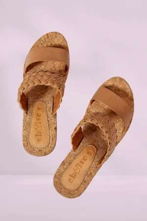 Eb and Ive Utopia Wedge Sandals Tan