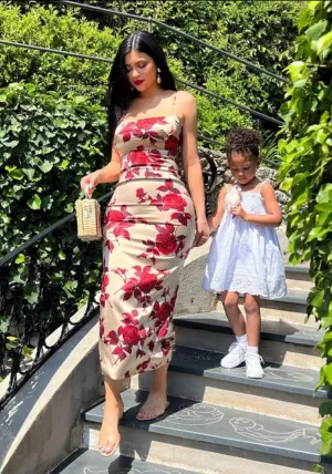 Floral Printed Bodycon Midi Dress: Summer Streetwear 2023 Fashion for Women