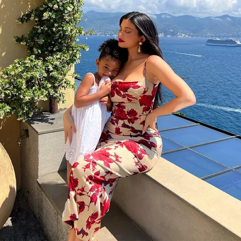 Floral Printed Bodycon Midi Dress: Summer Streetwear 2023 Fashion for Women