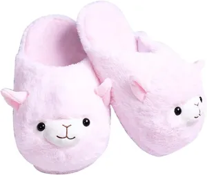 Fuzzy Alpaca Slippers for Women Fancy Animal Slippers For Girls Cute Plush Alpaca Slippers Gift Novelty Slippers