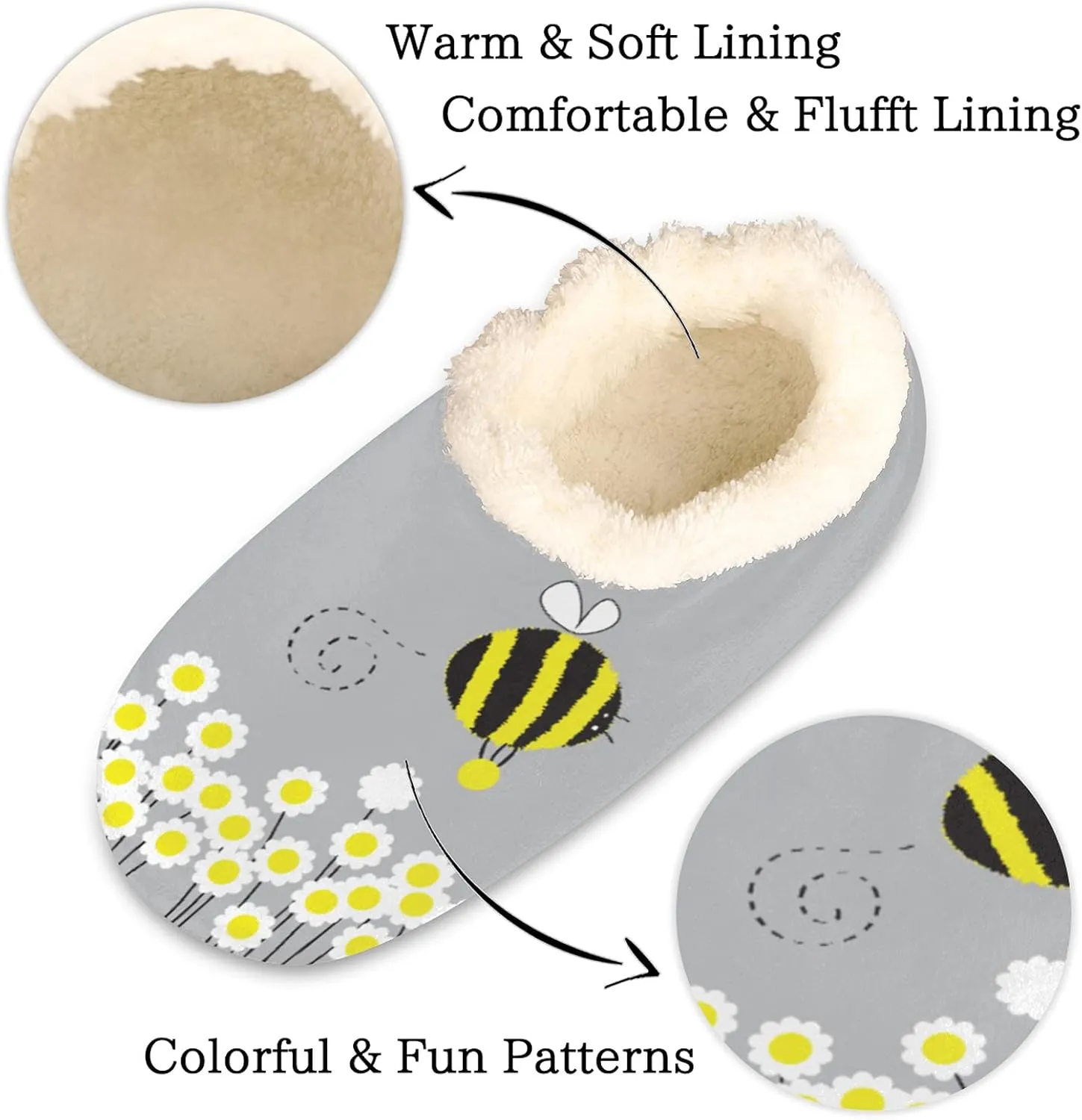 Fuzzy Memory Foam Slippers - Women's & Men's Anti-Skid Indoor/Outdoor Home Shoes