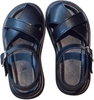 Half Open Toe Girls Sandals Open Toe Breathable Non-Slip Flats Beach Lightweight Rubber Baby Holiday Sandals