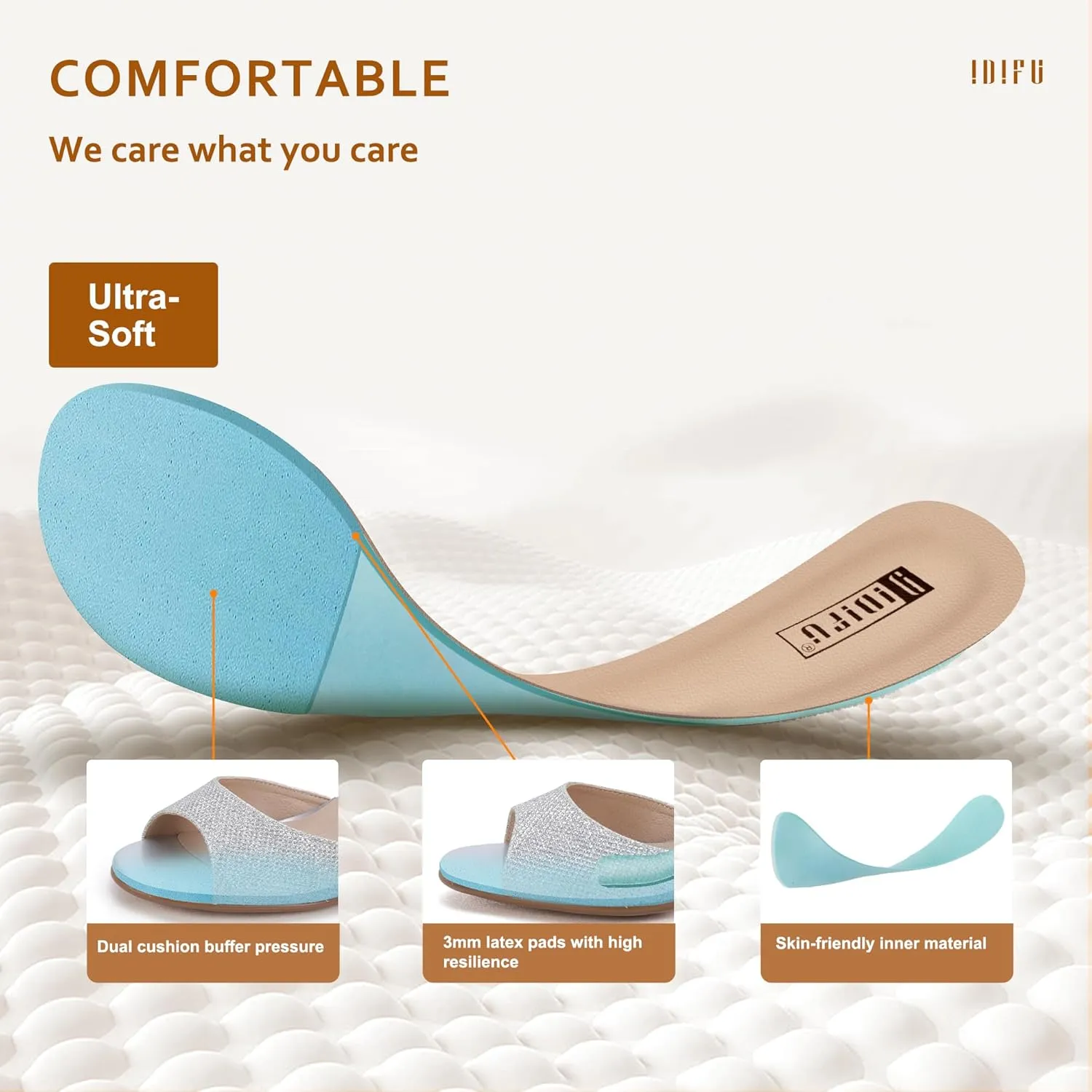 IDIFU Women's Candie-MI Peep Toe Low Block Heels Sandals Ankle Strap Comfy Chunky Wedding Dress Shoes