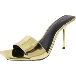 INC Womens Candina Patent Square Toe Slide Sandals