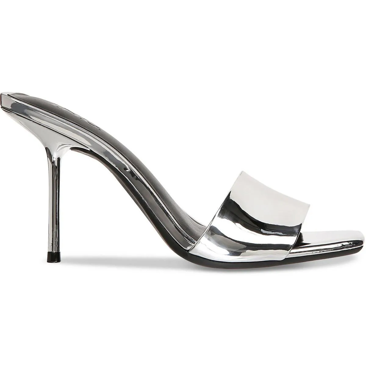INC Womens Candina Patent Square Toe Slide Sandals
