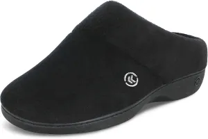 isotoner Women's Classic Hoodback W Memory Foam, Black, 6.5-7