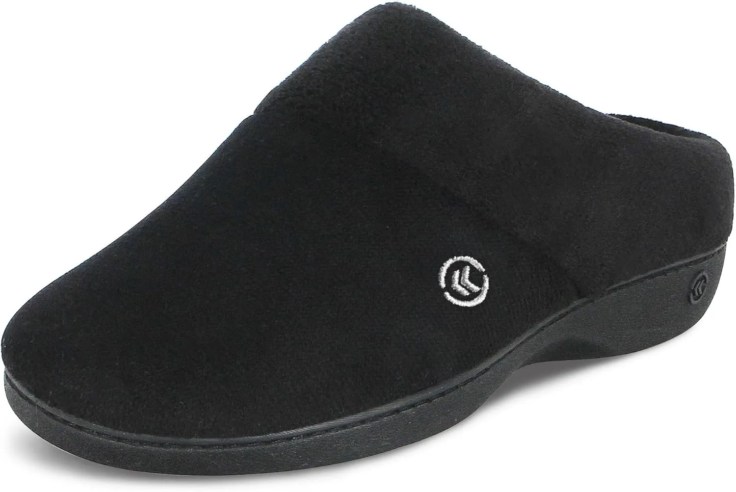 isotoner Women's Classic Hoodback W Memory Foam, Black, 6.5-7