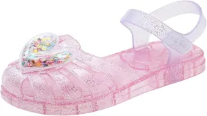 Jelly Sandals for Girls Kids Princess Dress Up Flat Closed Toe Mary Jane Shoes Rainbow Summer Casual Water Beach Flat Sandals (Z1-Red,10)