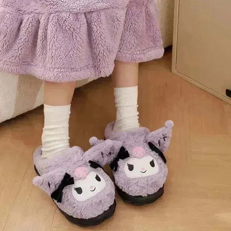 Kawaii Kuromi Plush Slippers