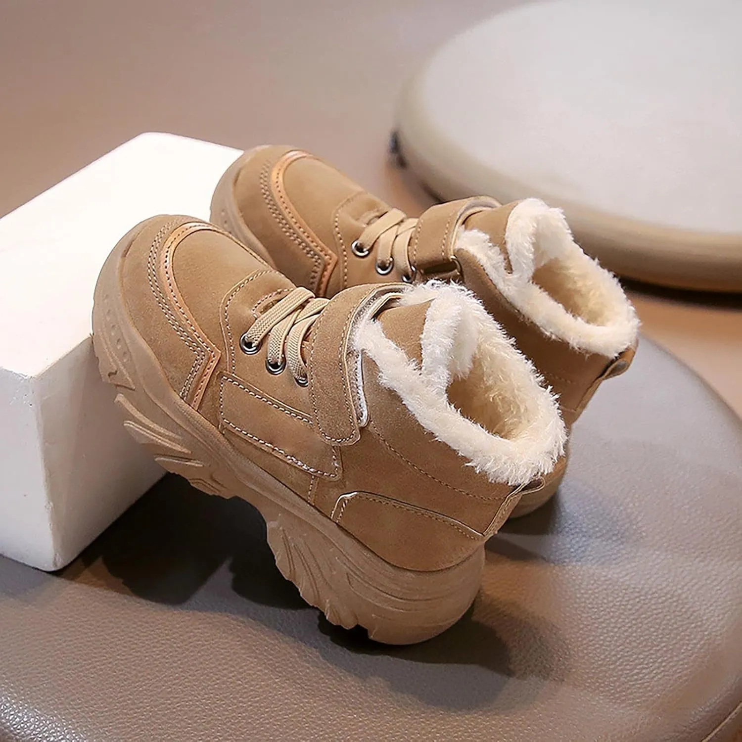 Kids Hiking Boots Toddler Girls Boys Hiking Shoes Water-Resistant Anti-Collision Non-Slip Athletic Outdoor Boots