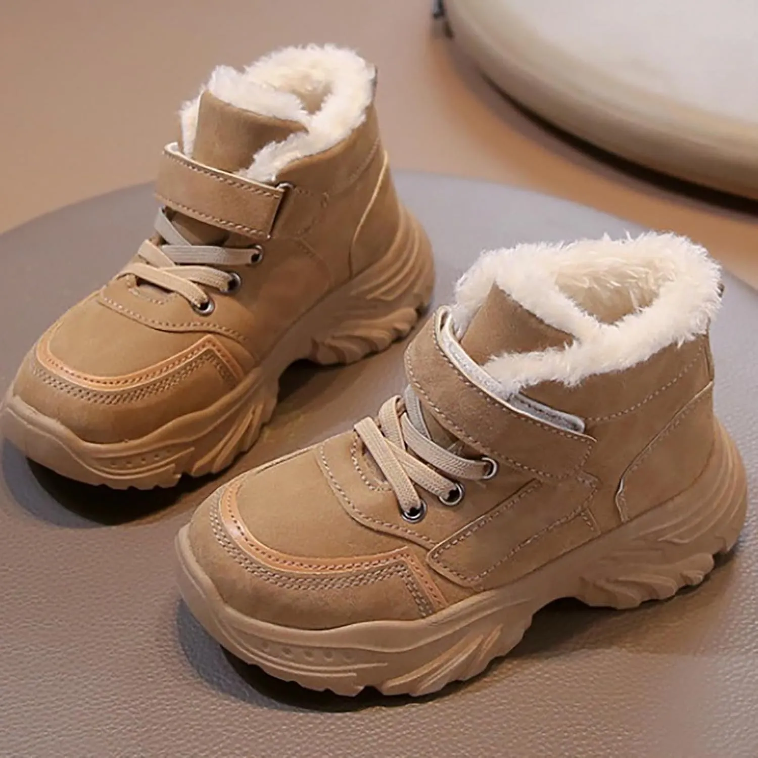 Kids Hiking Boots Toddler Girls Boys Hiking Shoes Water-Resistant Anti-Collision Non-Slip Athletic Outdoor Boots
