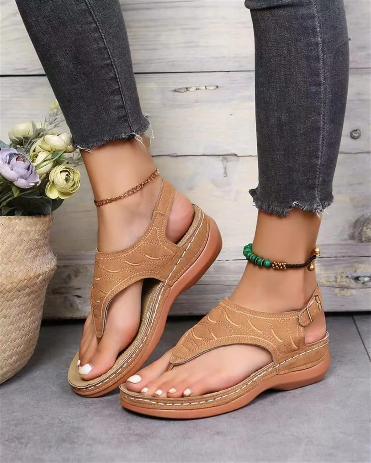 Ladmiple Orthotic Dress Sandals For Women With Arch Support Orthopedic Flip Flops Summer Comfortable Walking Slides