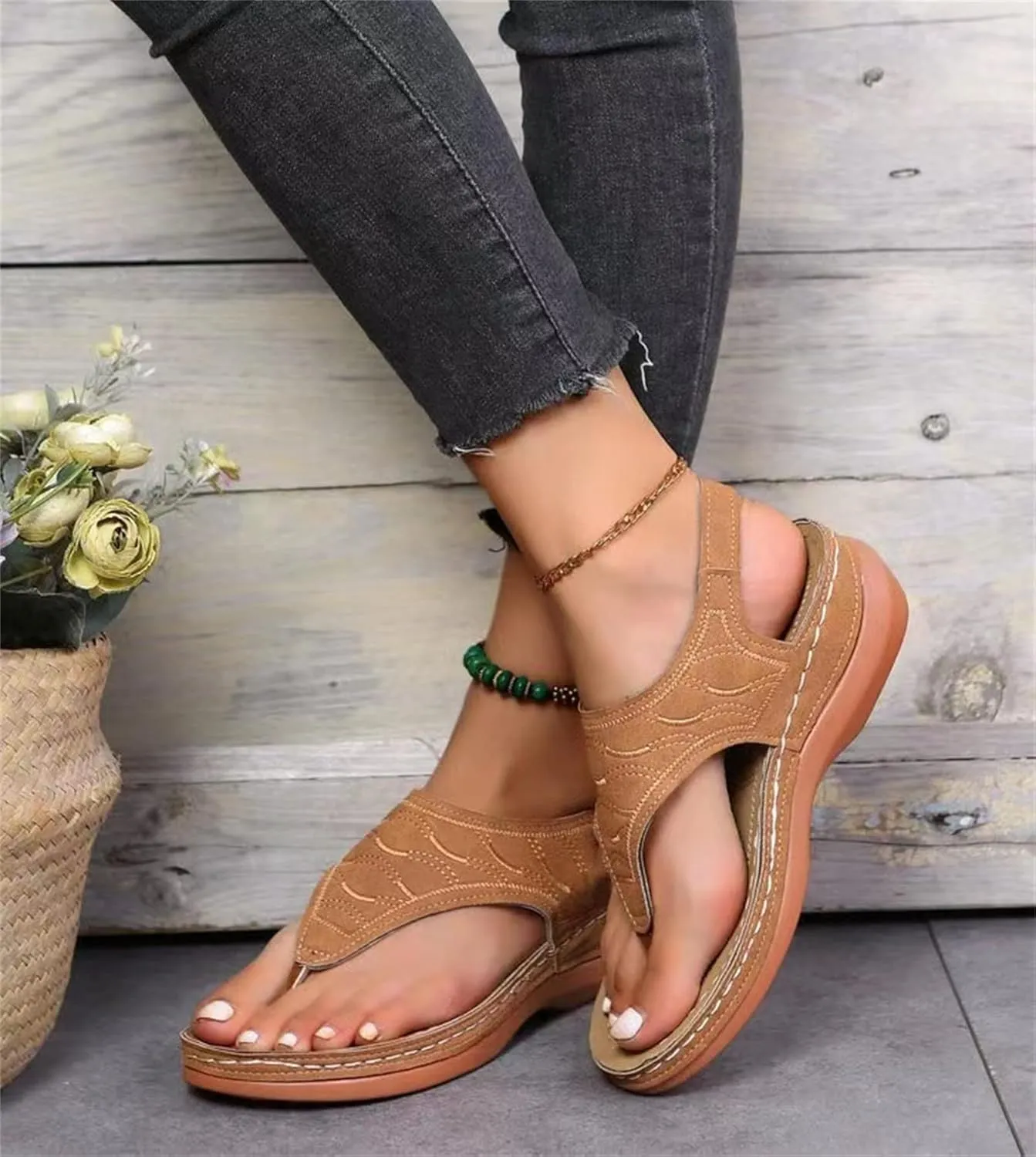Ladmiple Orthotic Dress Sandals For Women With Arch Support Orthopedic Flip Flops Summer Comfortable Walking Slides