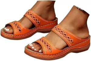 Ladmiple Sandals Women Dressy Summer Flat Island Cute Casual Beach Shoes Orthotic Flips Flops Arch Support Orthopedic Slides