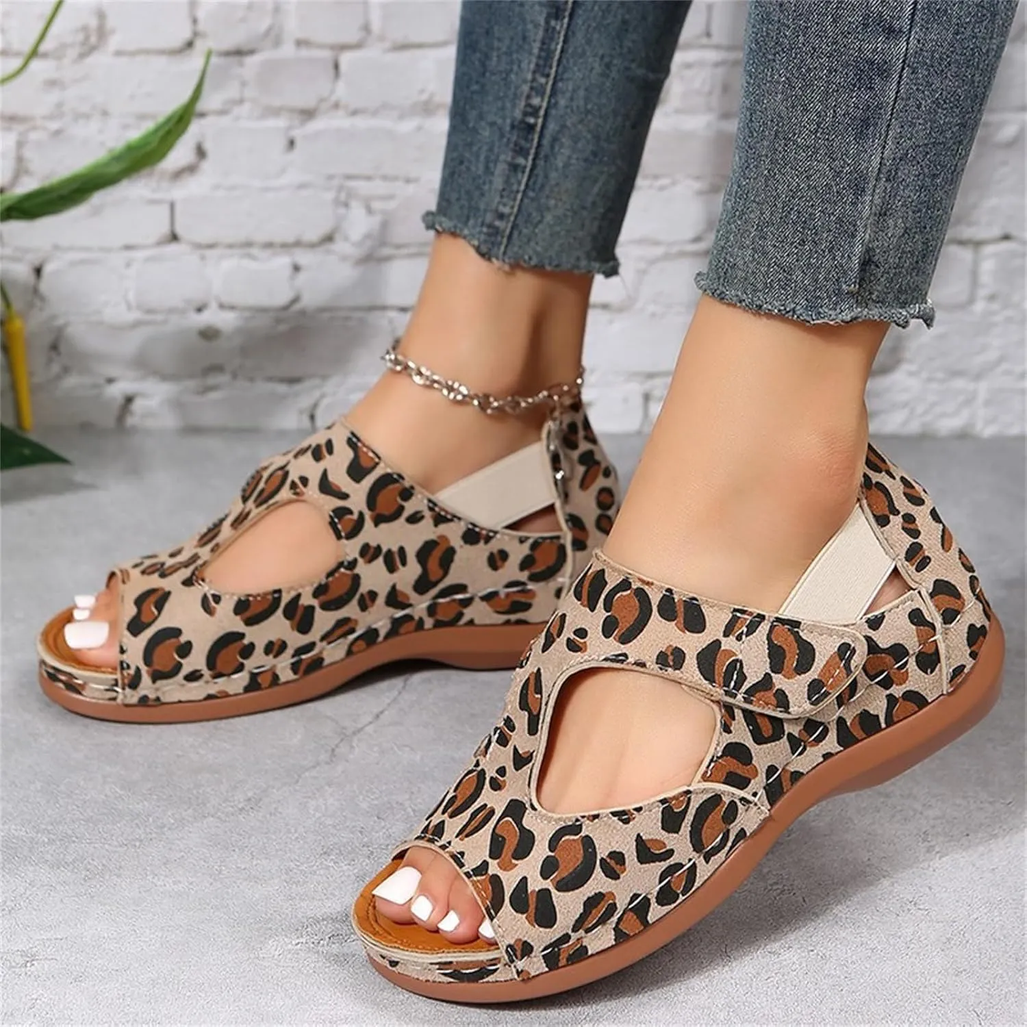 Ladmiple Sandals Women Fashion Flat Orthotic Slides Comfortable Walking Dressy Summer Orthopedic Flip Flops with Arch Support