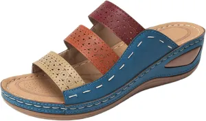 Ladmiple Womens Sandals With Arch Support Dressy Summer Orthopedic Walking Slippers Vintage Slip On Orthotic Flip Flops