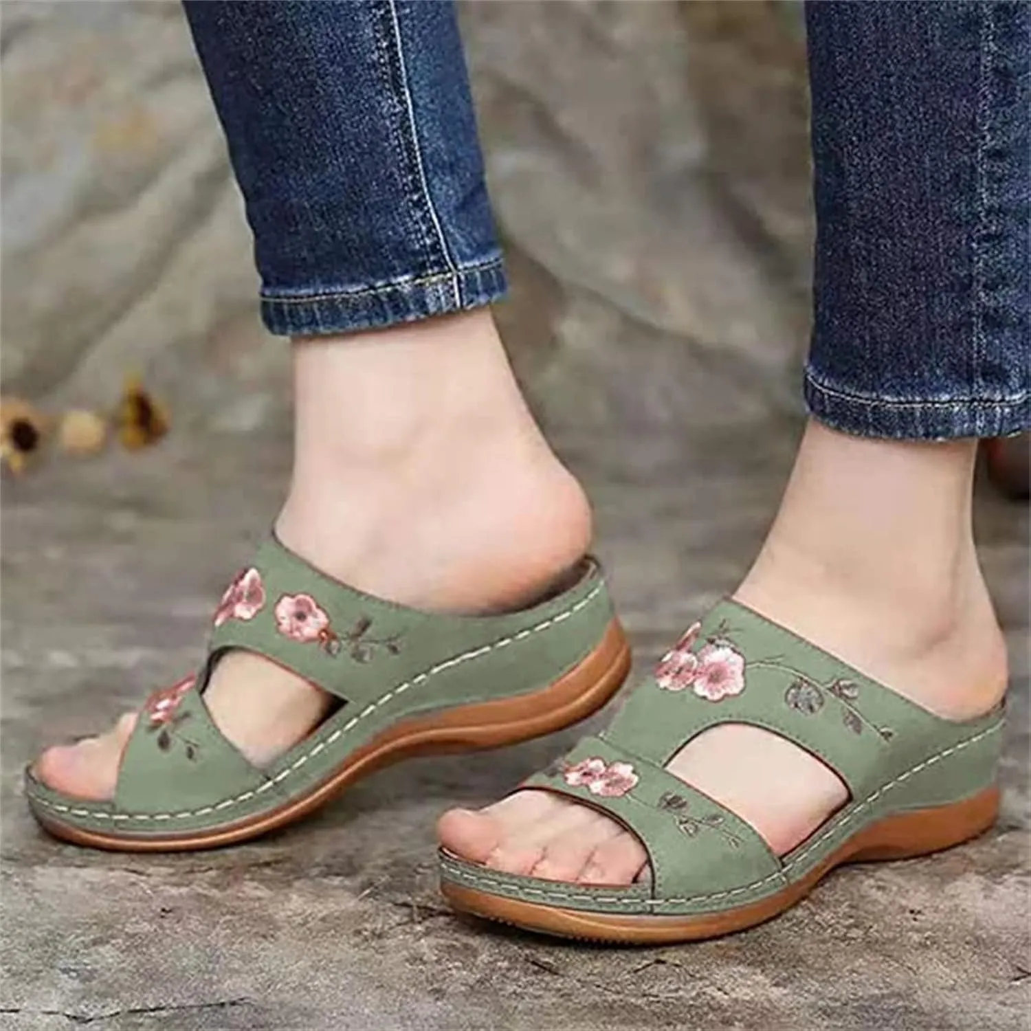 Ladmiple Womens Sandals With Arch Support Walking Orthopedic Sandals Dressy Summer Comfortable Orthotic Flip Flops Slides