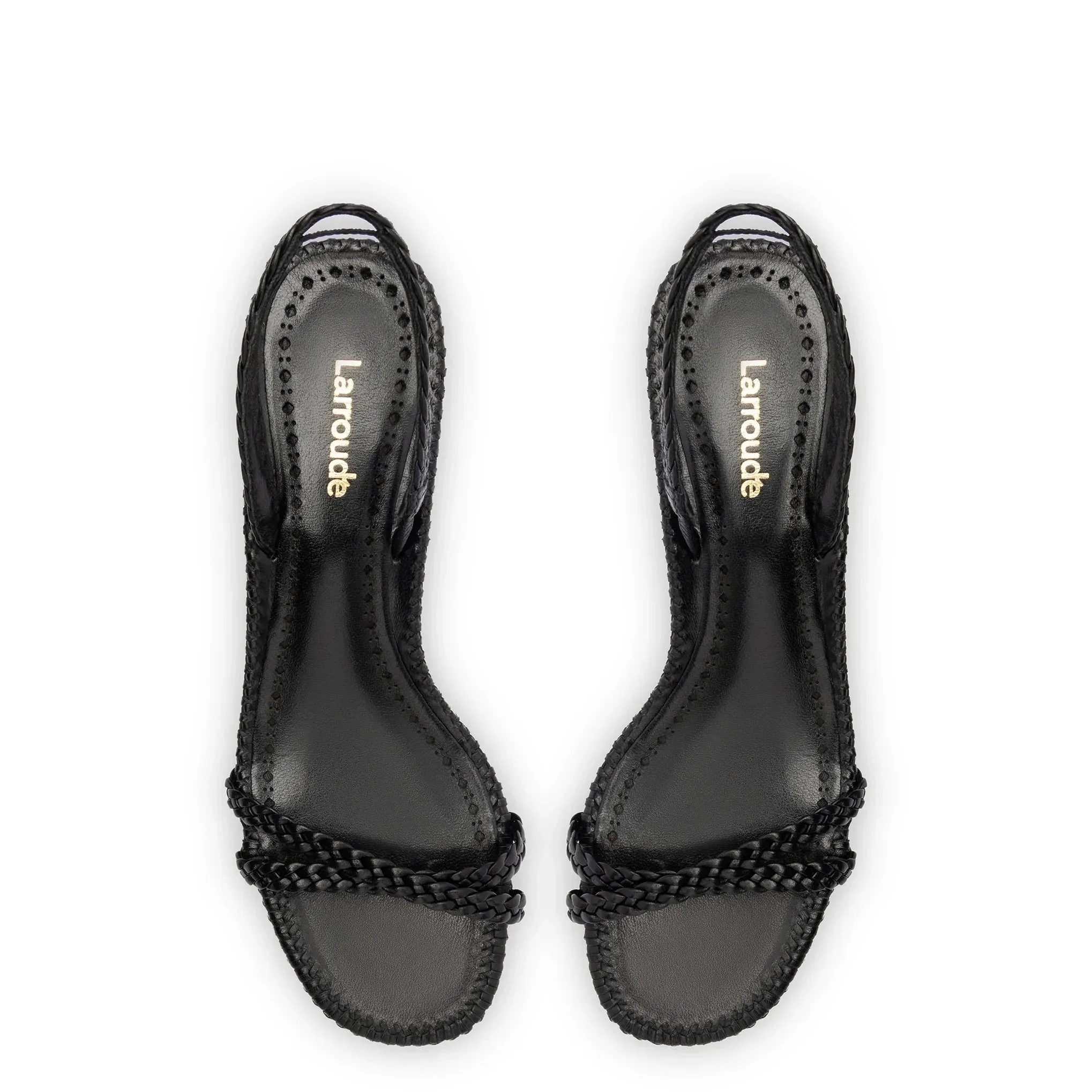 Larroude Mini Annie Sandal In Black Leather