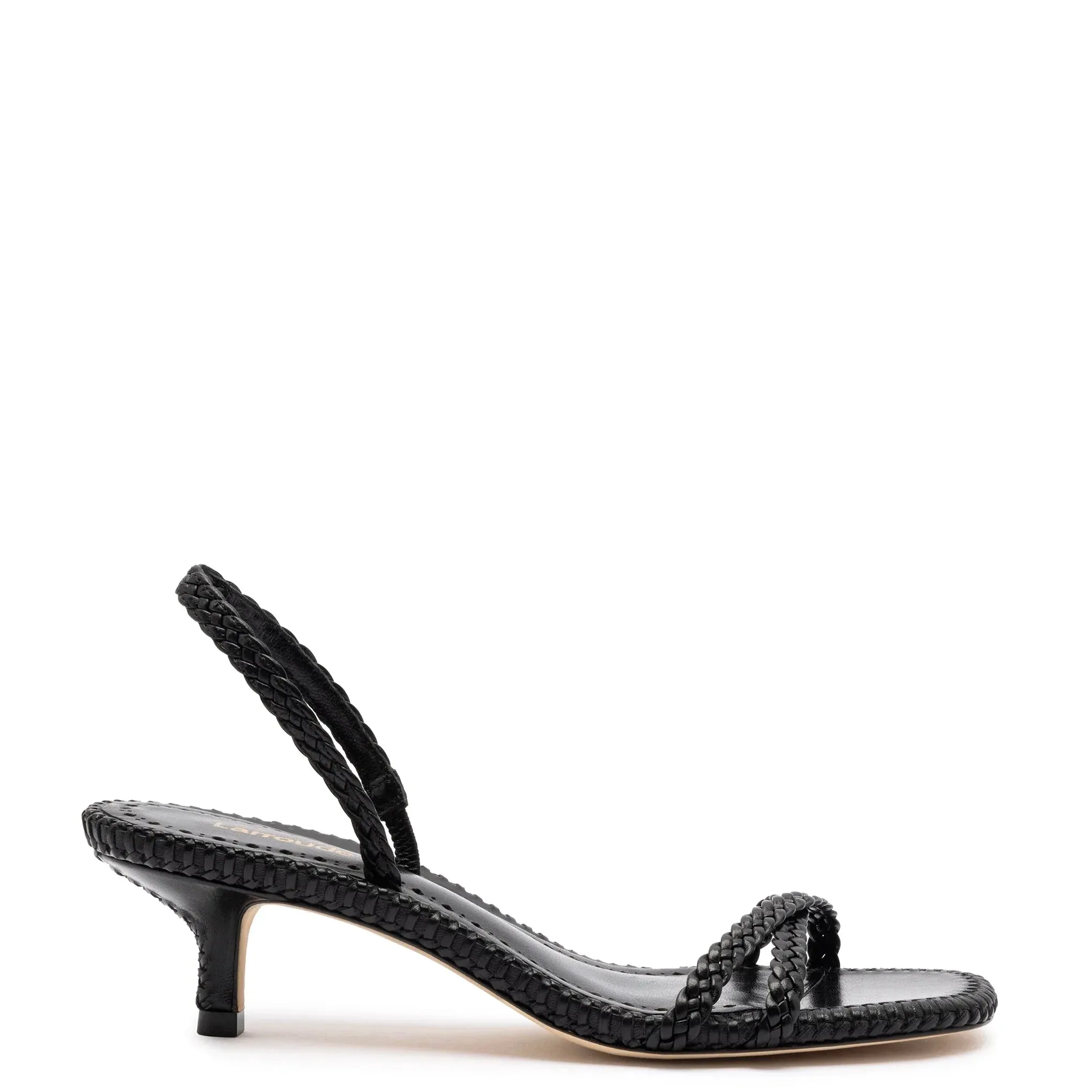 Larroude Mini Annie Sandal In Black Leather