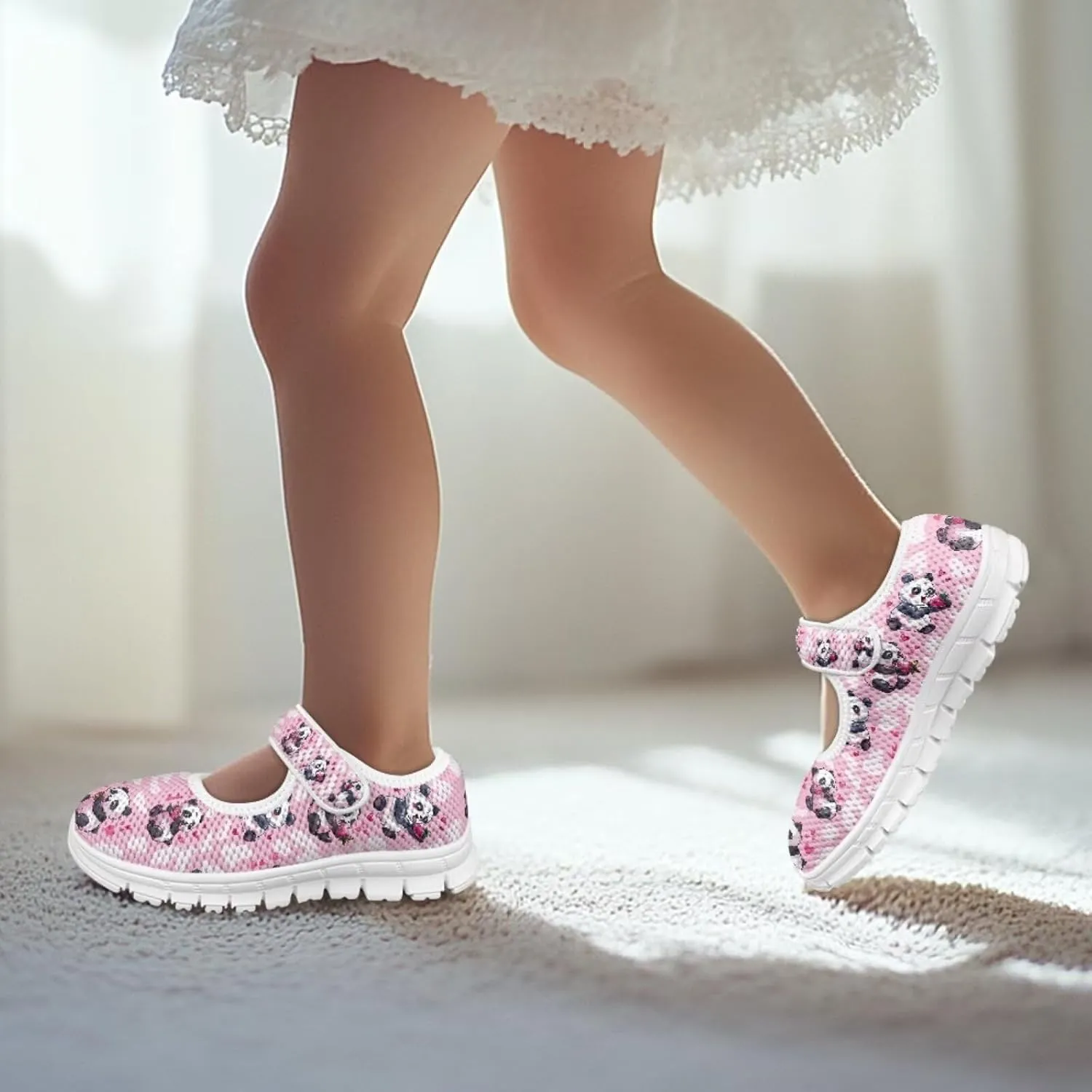 Little Girl Mary Jane Shoes Mesh Sneaker Princess Dress Shoes Slip on Casual Walking Shoes Kids Sport Shoes Wedding Party Flats