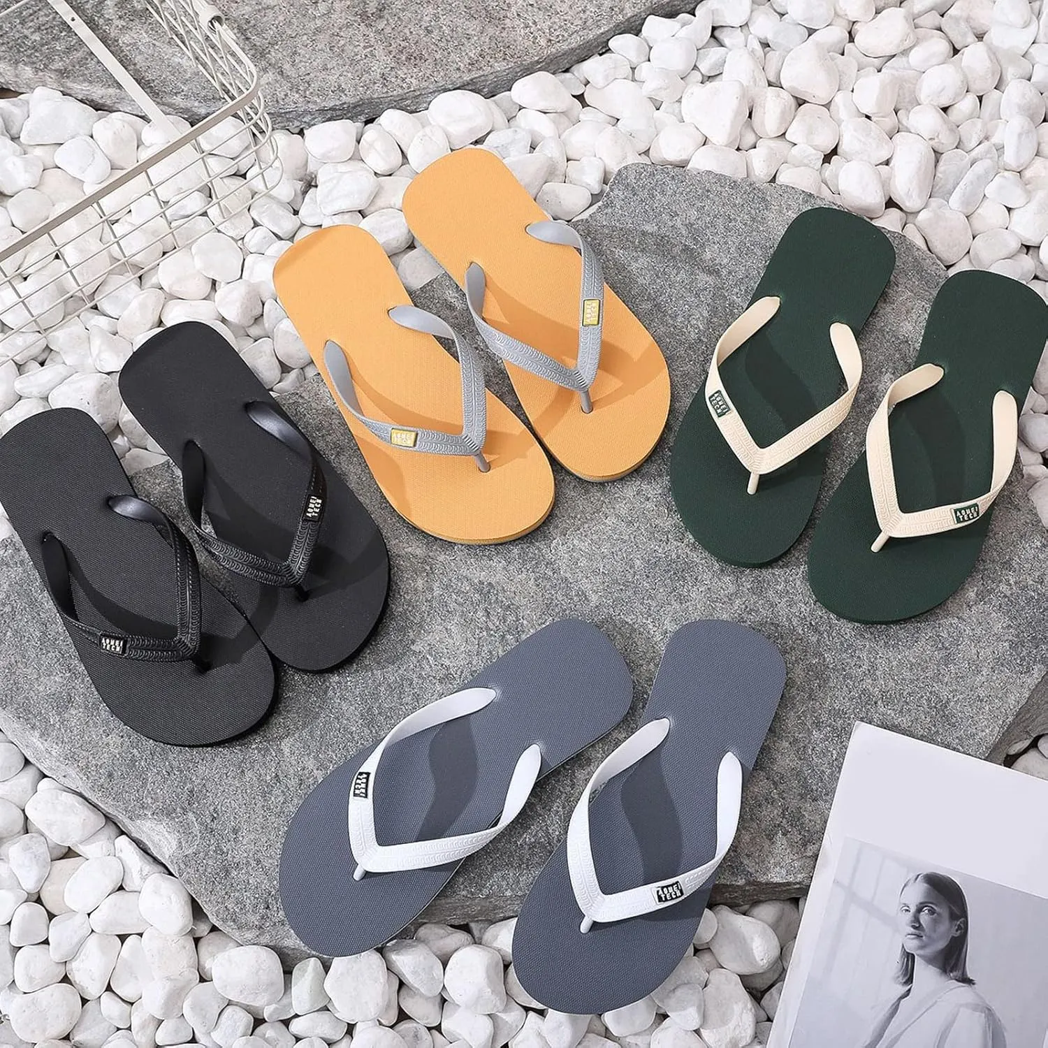 Men Shoes Flat Herringbone Slippers Fashion Casual Beach Casual Sandals Flip Flops Men 4d Foam
