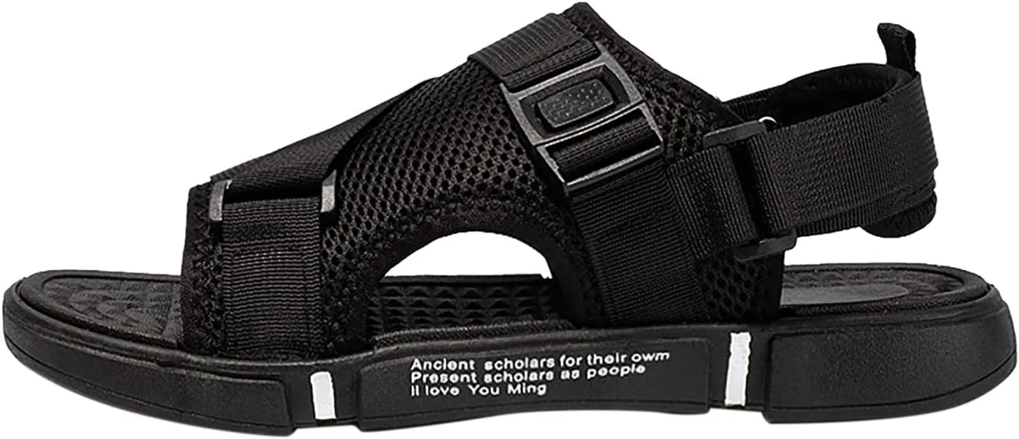 Men Sports Sandals Fashion Solid Color Hollow Out Casual Breathable Slippers Shoes Comfort Sandals