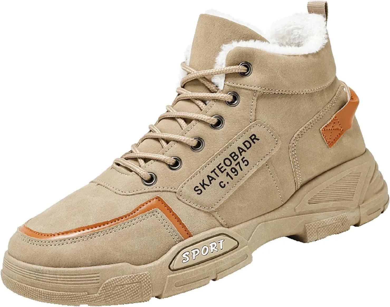 Men Work Boots Slip On Hiking Sneakers Shoes with Fur Lined Working Shoes for Women with Zipper Lightweight Outdoor Botas Mid Ankle Work Casual Hike Grounded Footwear