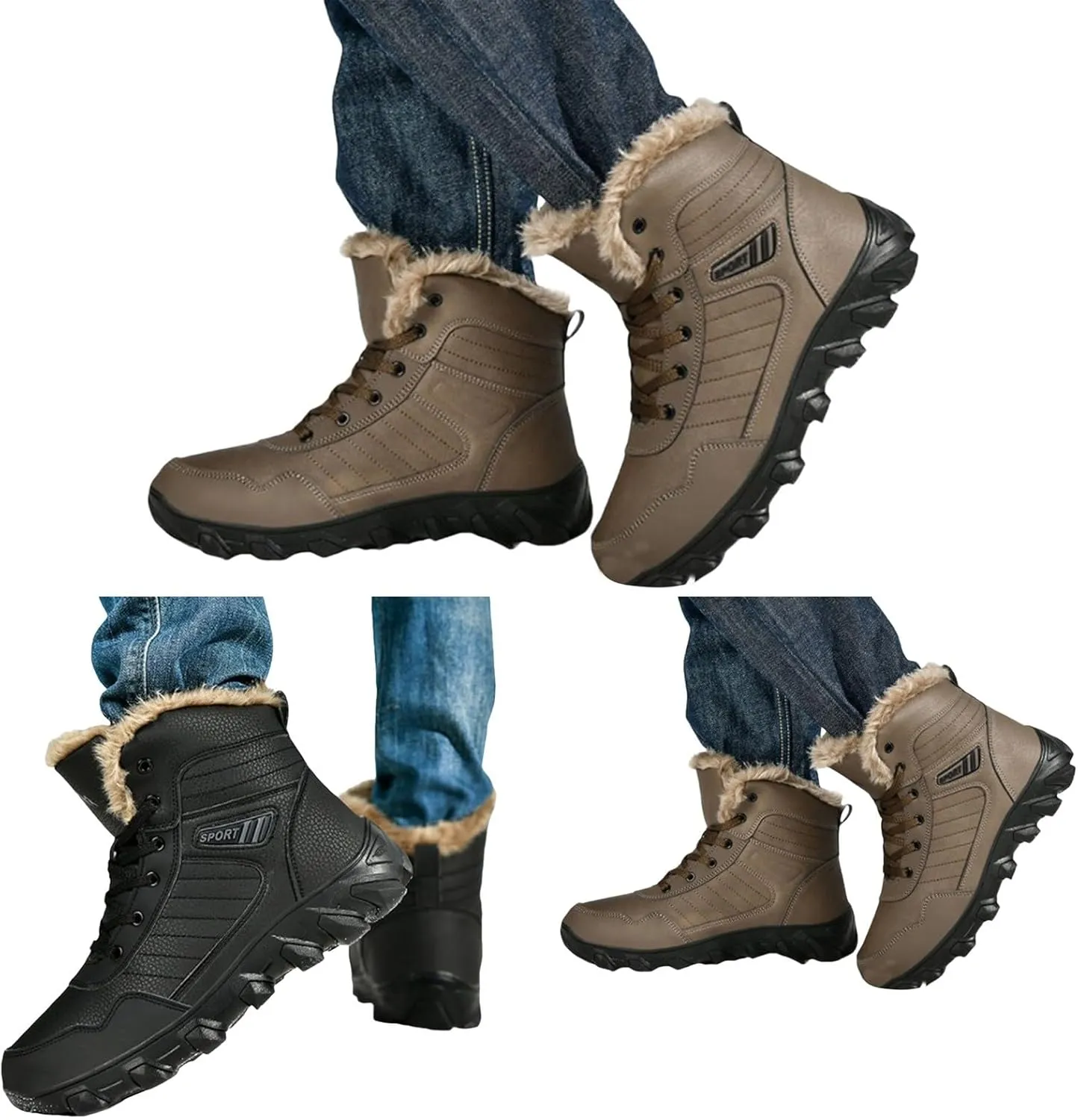 Men Work Boots Waterproof Hiking Sneakers Women's Slip On Warm Women Safety Shoes Non-Slip Outdoor Booties Waterproof Breathable Lightweight Hike Grounded Footwear