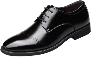 Mens Formal Oxford Shoes Fashion Lace Up Prom Brogue Italian Leather Business Non Slip Rubber Sole Low Top Shoe