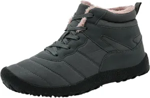 Men's Work Boots with Zipper Hiking Sneakers Warm Fur Lined Womens Safety Toe Shoes Composite Toe Non Slip Shoes Food Service Waterproof Hike Grounded Footwear