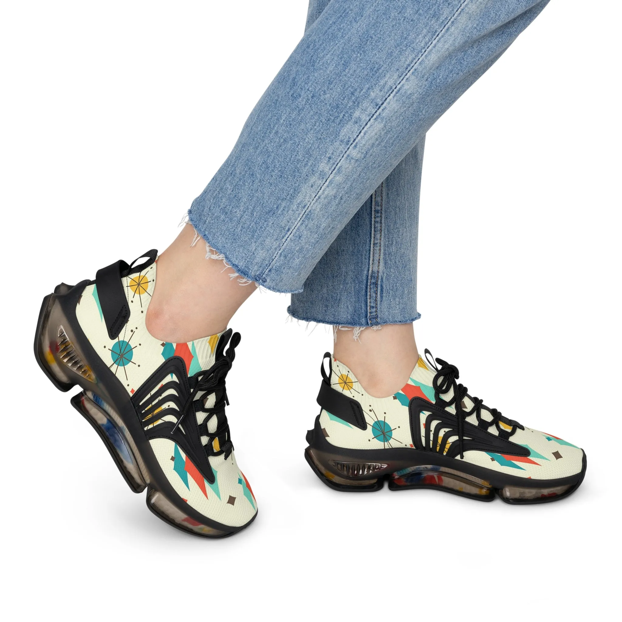 Mid Mod Franciscan Designed Retro Mesh Sneakers For Women