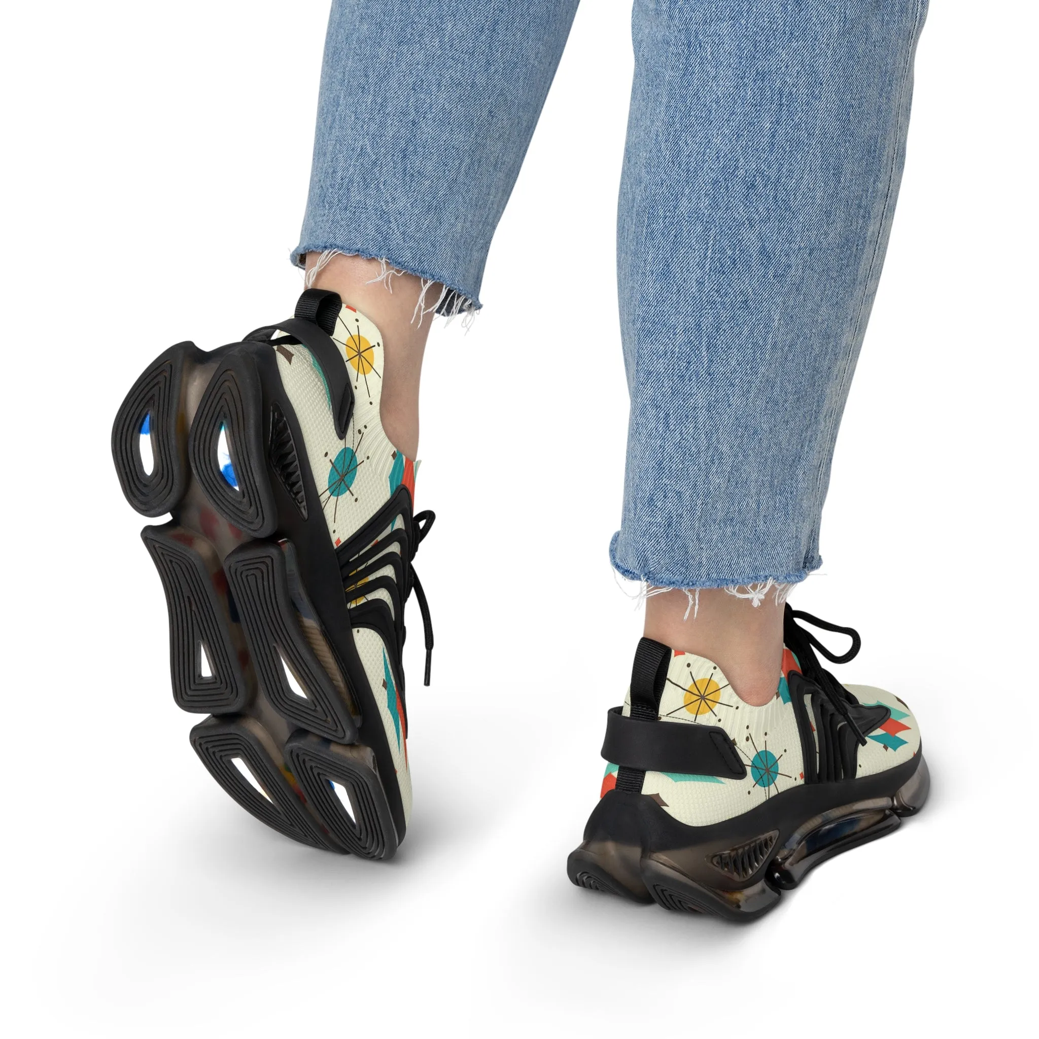Mid Mod Franciscan Designed Retro Mesh Sneakers For Women