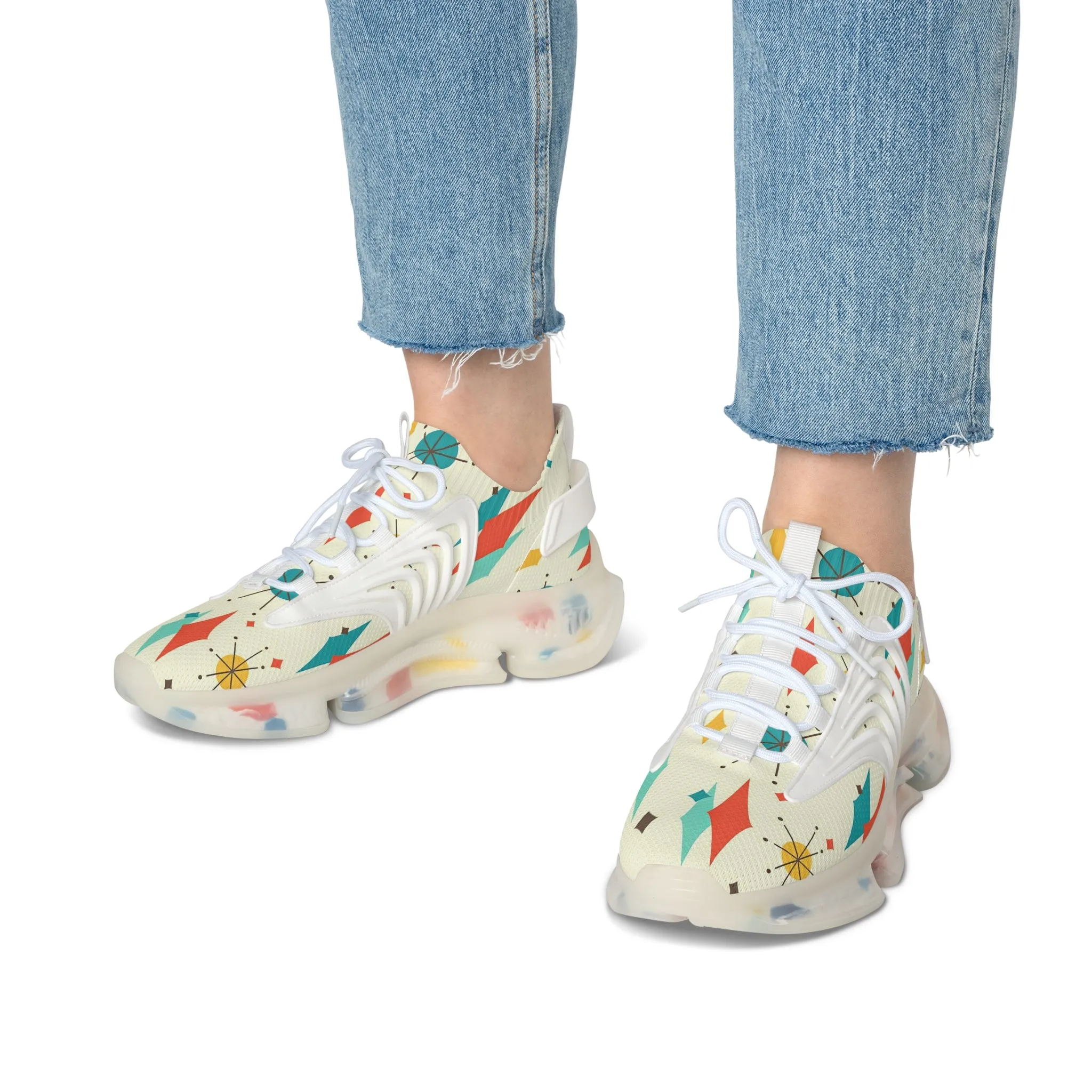 Mid Mod Franciscan Designed Retro Mesh Sneakers For Women