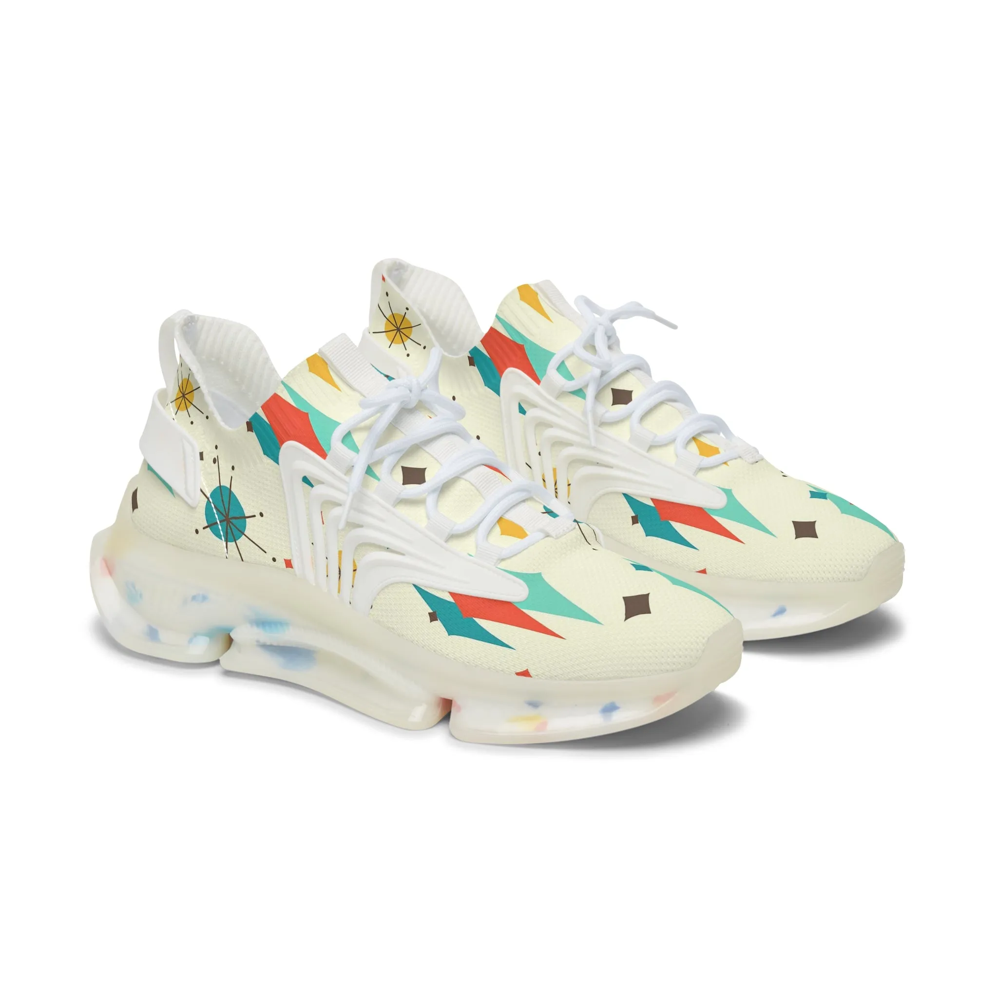 Mid Mod Franciscan Designed Retro Mesh Sneakers For Women