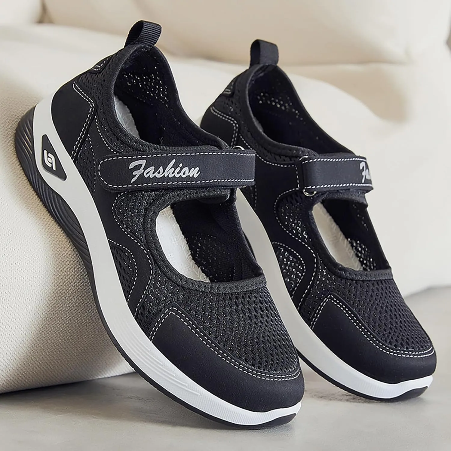Mmoneyake Women's Comfortable Working Nurse Shoes Diabetic Non Slip Work Shoes Adjustable Barefoot Casual Sneakers Breathable Walking Buffer Fitness Casual Nursing Orthotic Lightweight Shoe